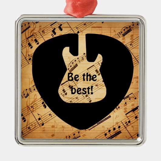 ロックアンドロールギター音波ヴィンテージ メタルオーナメント (正面)