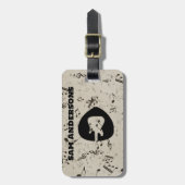 ロックアンドロールギター音波荷物タグ ラゲッジタグ (正面縦)