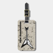 ロックアンドロールギター音波荷物タグ ラゲッジタグ (正面縦)
