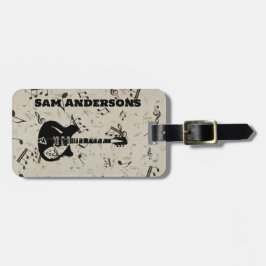 ロックアンドロールギター音波荷物タグ ラゲッジタグ