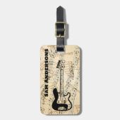 ロックアンドロールギター音波荷物タグ ラゲッジタグ (正面縦)
