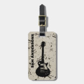 ロックアンドロールギター音波荷物タグ ラゲッジタグ (正面縦)