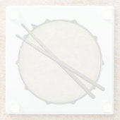 ロックアンドロールドラマーSnareドラムドラムスティック音楽 ガラスコースター (裏面)