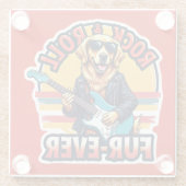 ロックアンドロールファーエバーゴールデンレトリバードッグ ガラスコースター (裏面)