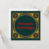 ロックアンドロールフレイムクリスマスホリデー カード (正面/裏面インサイチュ)