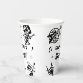 ロックアンドロールブラック&ホワイトバースデーパーティー 紙コップ (左)