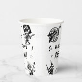 ロックアンドロールブラック&ホワイトバースデーパーティー 紙コップ (右)