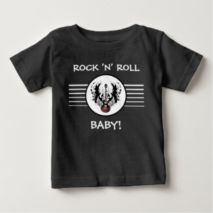 ロックアンドロールベビーギター重金属ミュージックロッカー ベビーTシャツ