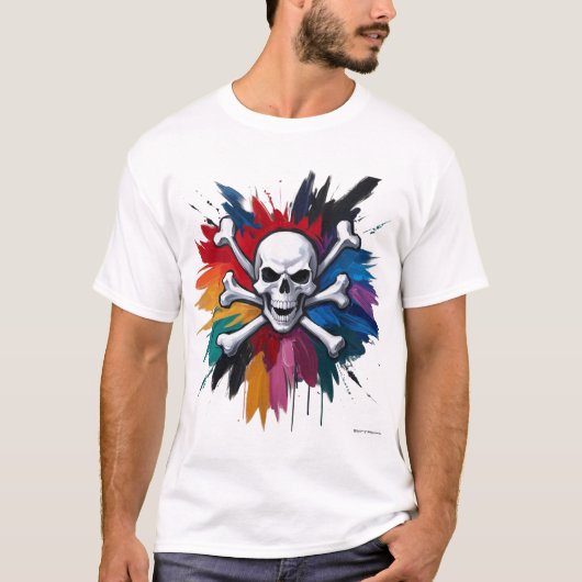 ロックアンドロールムラルスカル Tシャツ (正面)