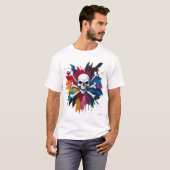 ロックアンドロールムラルスカル Tシャツ (正面フル)