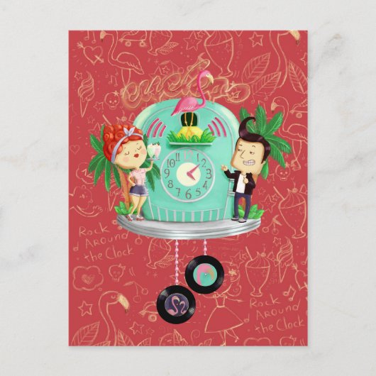 ロックアンドロール時計 ポストカード (正面)