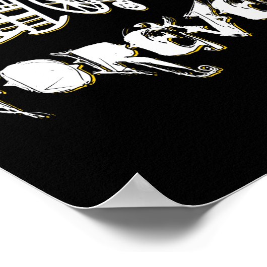 ロックアンドロール永遠おもしろいロッカーグラフィック ポスター (角)