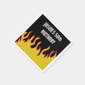 ロックアンドロール炎カスタムメッセージパーティー スタンダードカクテルナプキン (角)