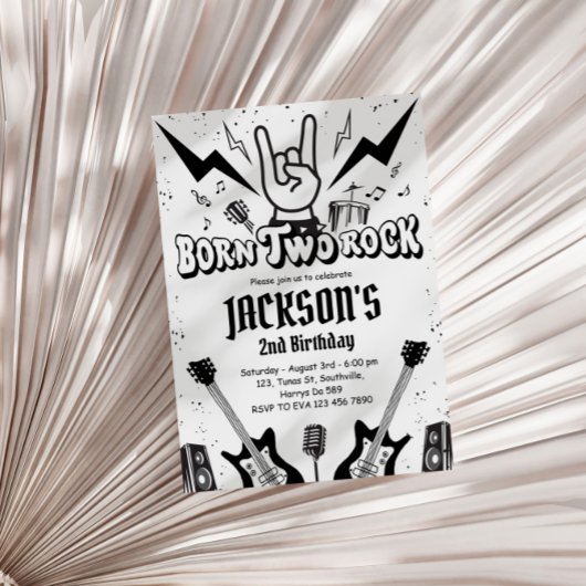 ロックアンドロール生まれパーティー2ロック誕生日 招待状