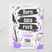ロックアンドロール生まれパーティー2ロック2nd誕生日 招待状 (正面)