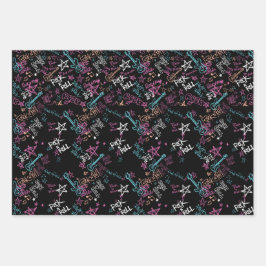 ロックアンドロール誕生日紙 ラッピングペーパーシート