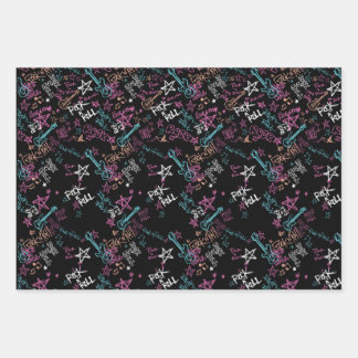 ロックアンドロール誕生日紙 ラッピングペーパーシート