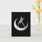 ロックアンドロール遊スケルトンのギターの月のロック カード (黄色い花)