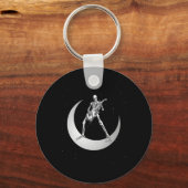 ロックアンドロール遊スケルトンのギターの月のロック キーホルダー (正面)