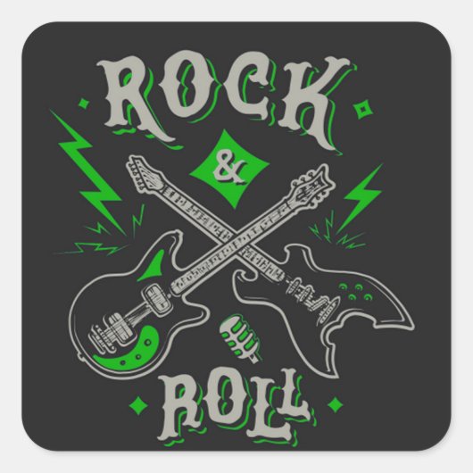 ロックアンドロール電気およびアコースティックギタースクエア スクエアシール (正面)