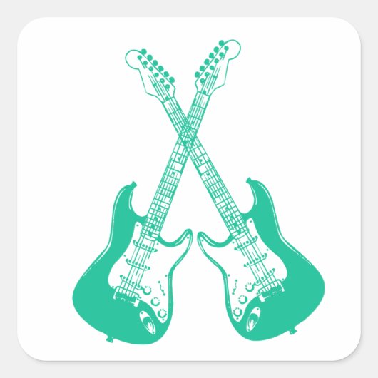 ロックアンドロール電気およびアコースティックギタースクエア スクエアシール (正面)