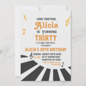 ロックアンドロール音楽アダルト誕生日 招待状 (正面)