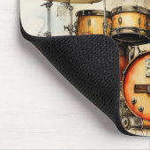 ロックアンドロール音楽ドラムギターシンボル マウスパッド (コーナー)