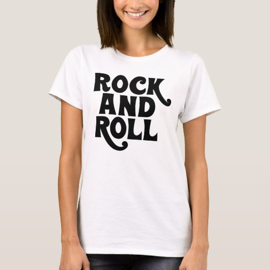 ロックアンドロール音楽ロゴデザイン Tシャツ (正面)