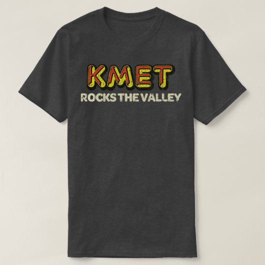 ロックアンドロール音楽KMETロックザバレー1974 Tシャツ (デザイン正面)