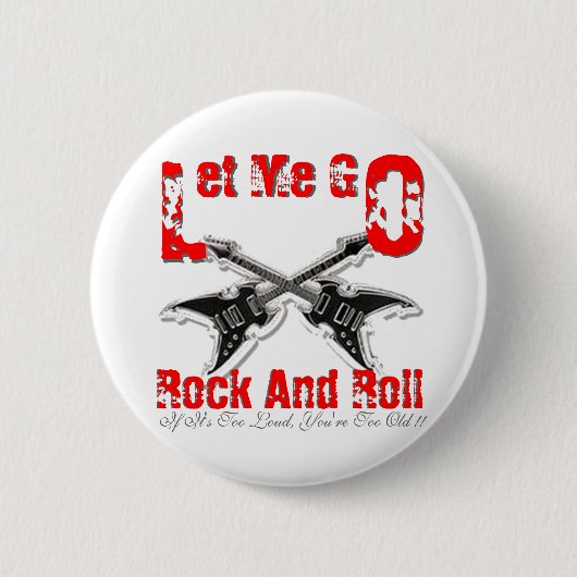 ロックアンドロール黒ボタンをクリック 缶バッジ (正面)