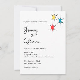 ロックアンドロール1950年代スタイル結婚ズ 招待状