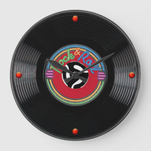 ロックアンドロール45レコード ラージ壁時計