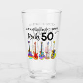 ロックアンドロール50番目の誕生日の追加の名前 タンブラーグラス (裏面)