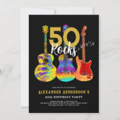 ロックアンドロール50th誕生日招待状 招待状 (正面)