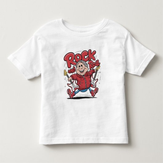 ロックアンドロールGroovyギタリスト トドラーTシャツ (正面)