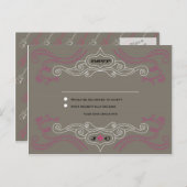 ロックアンドロ結婚ールのポスター(Pewter / Black) RSVP インビテーションポストカード (正面/裏面)