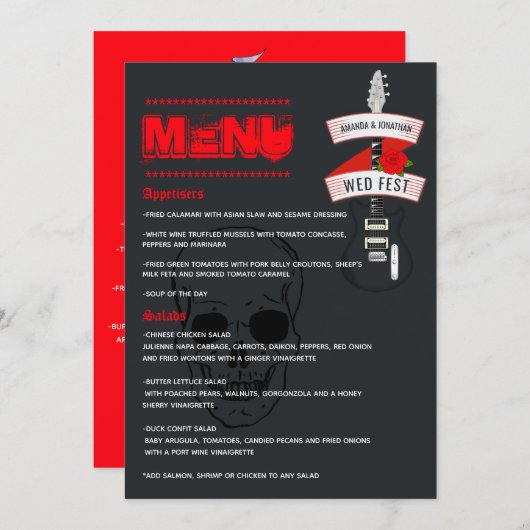 ロックアンドロ結婚ール メニュー (正面/裏面)