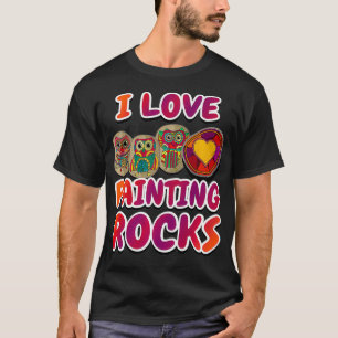 ロックアート絵を描デザイナーが大好き Tシャツ