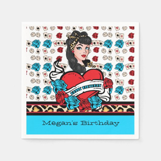 ロックア・ビリー・ピンアップ スタンダードカクテルナプキン (正面)