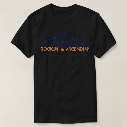 ロックインとアセンジン登山愛好家登山ハイキング Tシャツ (デザイン正面)