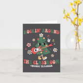 ロックインのまわりにザクロームミュージックおもしろい先生クリスマス カード (黄色い花)