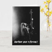 ロックインのベース・ギター誕生日カードの別の年 カード (黄色い花)