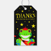 ロックインの誕生日ツリーカエルとレッドギター ギフトタグ (正面)