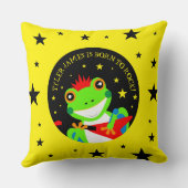 ロックインの誕生日ツリーカエルとレッドギター クッション (裏面)