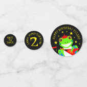 ロックインの誕生日ツリーカエルとレッドギター コンフェッティ (正面)