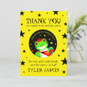 ロックインの誕生日ツリーカエルとレッドギター サンキューカード (スタンド正面)