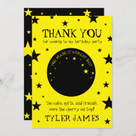 ロックインの誕生日ツリーカエルとレッドギター サンキューカード