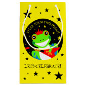 ロックインの誕生日ツリーカエルとレッドギター スモールペーパーバッグ (裏面)