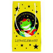 ロックインの誕生日ツリーカエルとレッドギター スモールペーパーバッグ (正面)