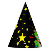 ロックインの誕生日ツリーカエルとレッドギター パーティーハット (左)